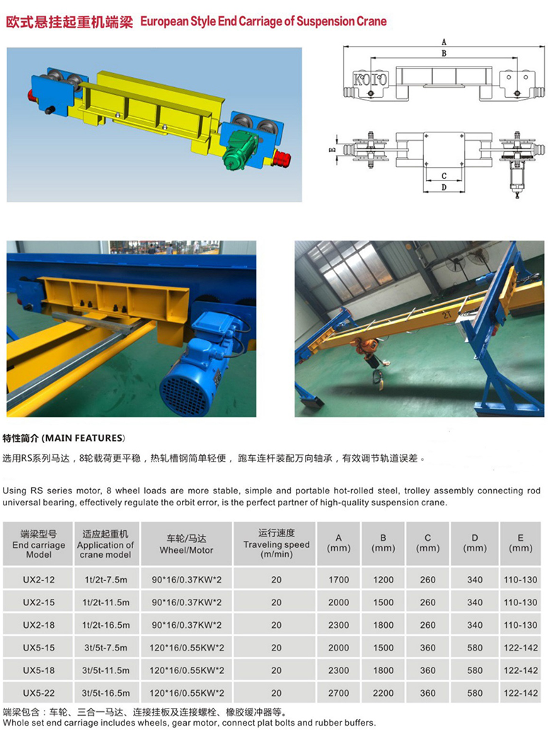 LH型歐式電動(dòng)葫蘆橋式起重機(jī)